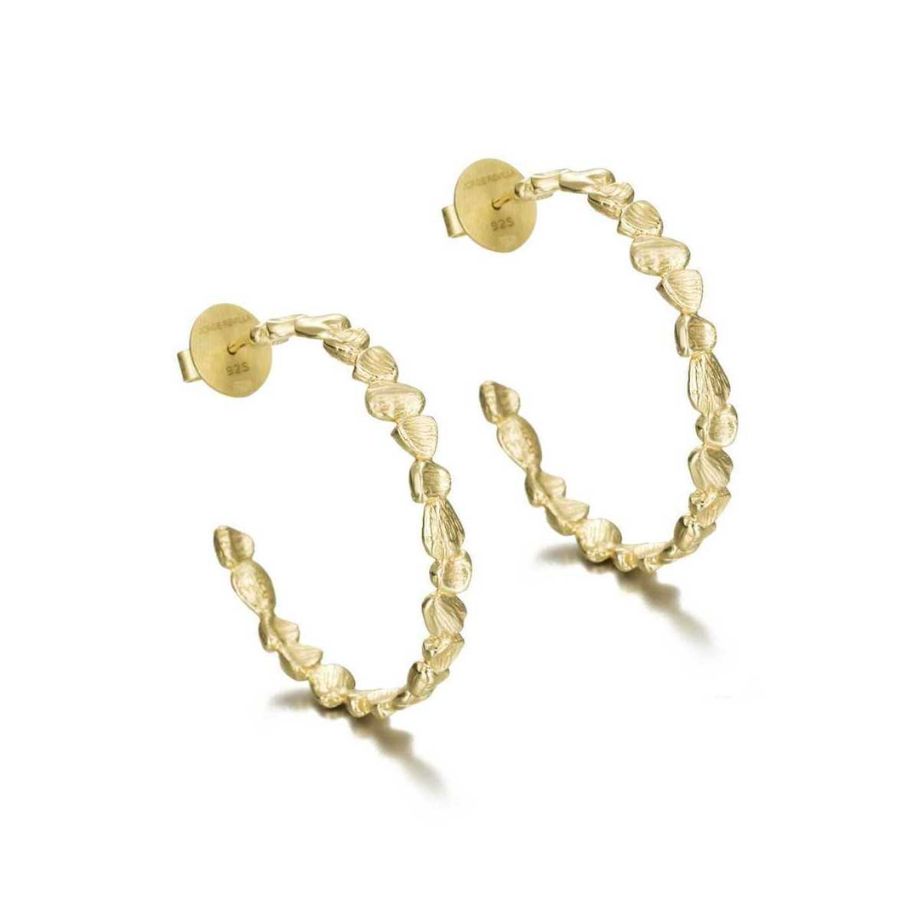 Pendientes Nuggets de Plata. Baño de Oro 18k